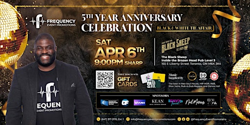 Primaire afbeelding van Frequency Event Promotions 5th Anniversary Celebration Black Tie Affair