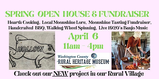 SPRING OPENING DAY, MOONSHINE HISTORY/TASTINGS- RURAL HERITAGE MUSEUM primary image