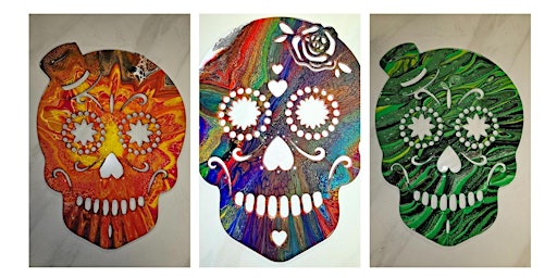 Hauptbild für Fluid art/Paint pour and sip - Cinco de Mayo Sugar Skull - Swipe technique