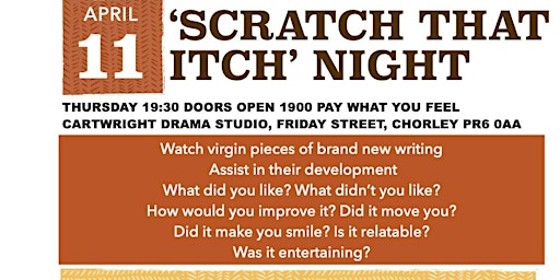 Imagem principal do evento 'SCRATCH THAT ITCH' NIGHT: An Audience led Scratch Night