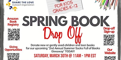 Spring Kids Book Drop-off primary image