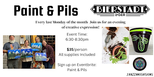 Paint and Pils!! - A Floral Painting Class primary image