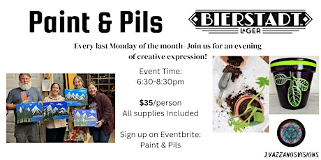 Paint and Pils!! - A Floral Painting Class