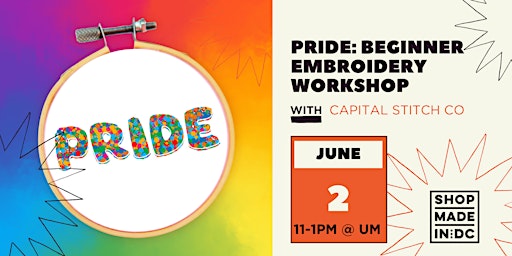 PRIDE: Beginner Embroidery Workshop w/Capital Stitch Co primary image