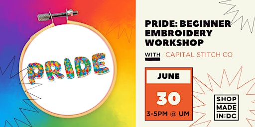 Immagine principale di PRIDE: Beginner Embroidery Workshop w/Capital Stitch Co 