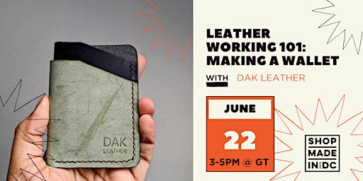 Imagem principal do evento Leatherworking 101: Making a wallet w/DAK Leather