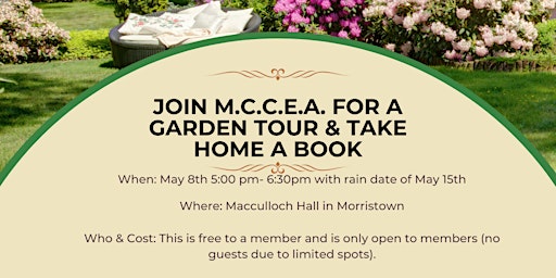Image principale de Join MCCEA for a Garden Tour - Macculloch Hall in Morristown