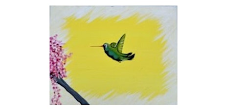 Sip and paint this fun "Humming bird" at our painting event in Roseville
