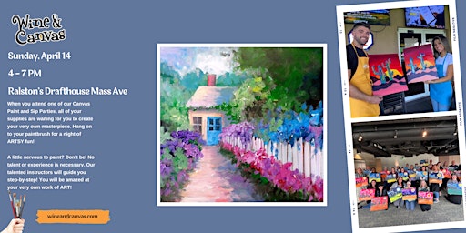 Mass Ave Paint and Sip – Cottage With Blooms primary image