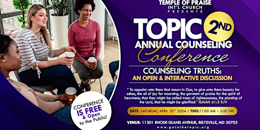 Imagem principal do evento TOPIC 2nd Annual Counseling Conference