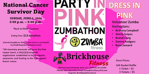 Imagen principal de National Cancer Survivor Day Party in Pink Zumbathon