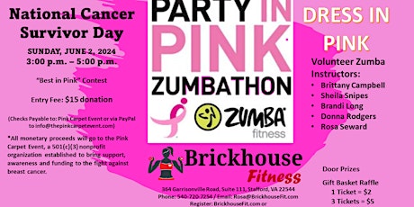 National Cancer Survivor Day Party in Pink Zumbathon