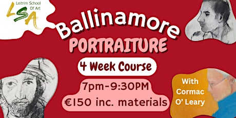 (B) Portraiture  4 Wed eve's 7-9pm, Apr 10th,17th, 24th & May 1st