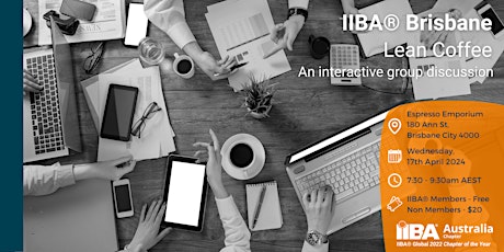 Image principale de IIBA® Brisbane – Lean Coffee