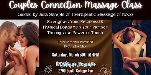 Hauptbild für Couples Connection Massage Class at Mystique Lingerie