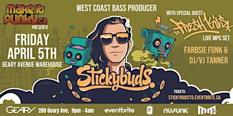 Make it Funky Presents West Coast Glitch-hop & Bass  Producer Stickybuds