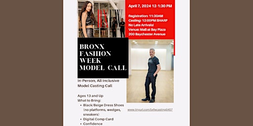 Primaire afbeelding van BRONX FASHION WEEK MODEL CALL