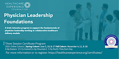 Primaire afbeelding van Fall Cohort:  Physician Leadership Foundations