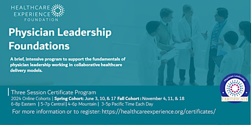 Fall Cohort:  Physician Leadership Foundations primary image