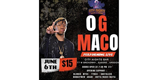 Image principale de OG Maco - LET THE RAGE BEGIN (TOUR)