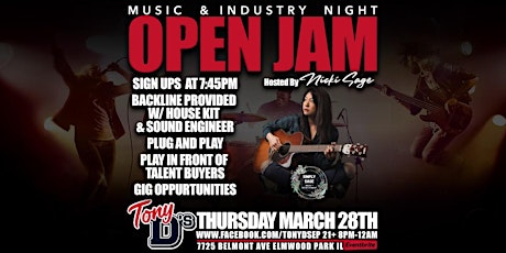 Music & Industry Night OPEN JAM at Tony D's