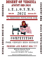 Primaire afbeelding van A.E.A.O.N.M.S. DESERT OF VIRGINIA PITMASTER COMPETITION AND FAMILY BARBQUE