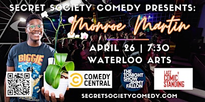 Imagem principal do evento Monroe Martin | Secret Society Comedy @ Waterloo Arts