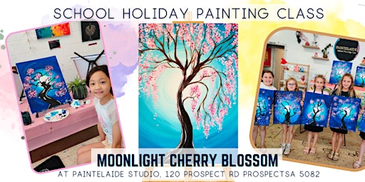 Imagem principal de School Holiday Art Class - Paint Moonlight Cherry Blossom