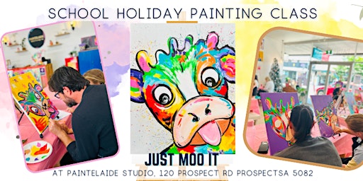 Imagem principal do evento School Holiday Painting Class - Just Moo it Cow!