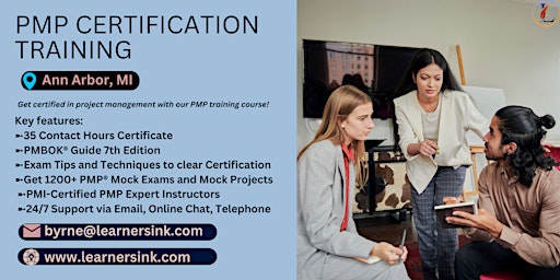 Primaire afbeelding van PMP Exam Certification Classroom Training Course in Ann Arbor, MI
