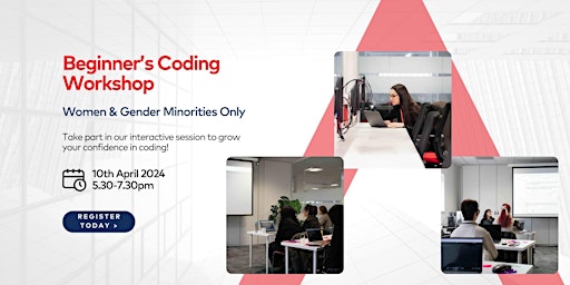 Imagem principal do evento Beginner's Coding Workshop - Women and Gender Minorities Only