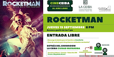 Imagen principal de CINE CEIBA presenta "Rocketman" al aire libre