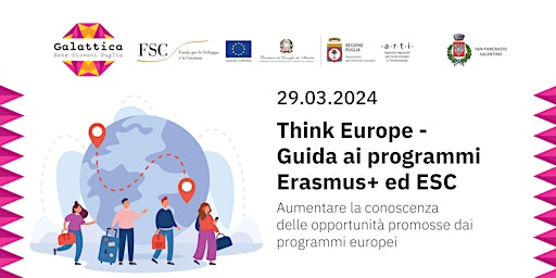 THINK EUROPE - GUIDA AI PROGRAMMI ERASMUS + ED ESC primary image