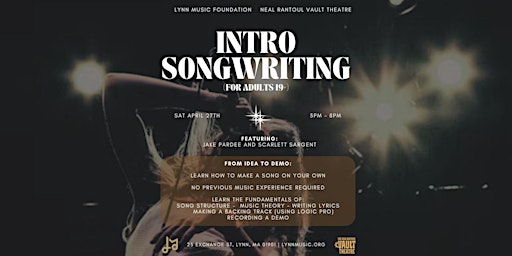 Intro Songwriting Workshop for Adults with Jake Pardee and Scarlett Sargent primary image