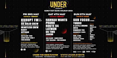 Under Event Series 3-4-5th May / Sub Focus, Hannah Wants, Kurupt FM & more primary image