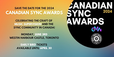 Imagem principal do evento 2024 Canadian Sync Awards