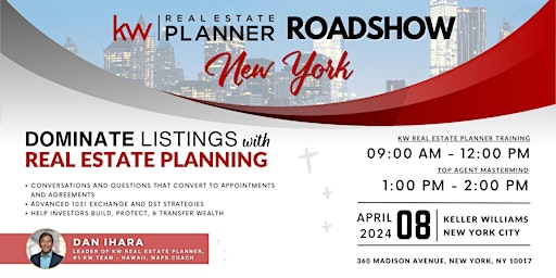 Dominate Listings with Real Estate Planning taught by Dan Ihara primary image
