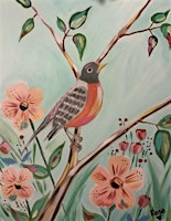 Imagem principal de Paint Night for Adults (19+ yrs.) at Salamanders- SPRING ROBIN