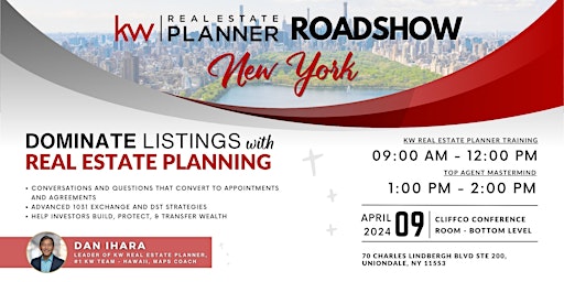 Primaire afbeelding van Dominate Listings with Real Estate Planning taught by Dan Ihara - LI