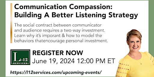 Imagen principal de Communication Compassion: Building A Better Listening Strategy