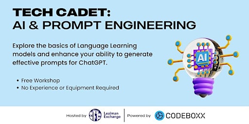 Imagem principal do evento Tech Cadet Workshop: Intro to AI & Prompt Engineering