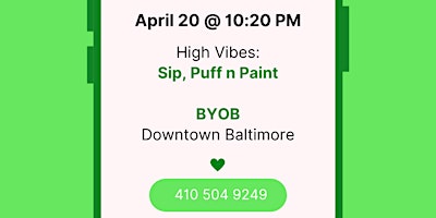 Imagem principal do evento 4/20: High Vibes: Sip, Puff n Paint