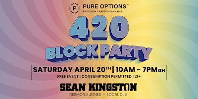 Immagine principale di Pure Options 420 Block Party 