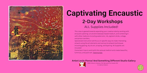 Primaire afbeelding van Captivating Encaustic/ 2-DAY WORKSHOPS/ ALL Supplies Included!