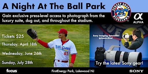 Imagem principal do evento A Night At The Ballpark Game 2 | Focus Camera & Sony