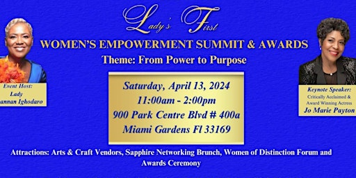 Imagen principal de 2024 Lady's First Women's Empowerment Summit and Awards