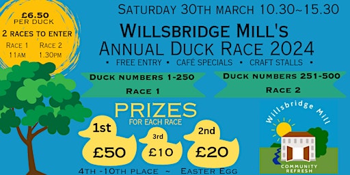 Primaire afbeelding van Willsbridge Mill Annual Duck Race 2024