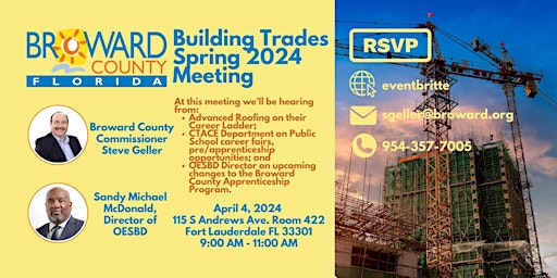 Hauptbild für Broward County Building Trades Spring 2024 Meeting