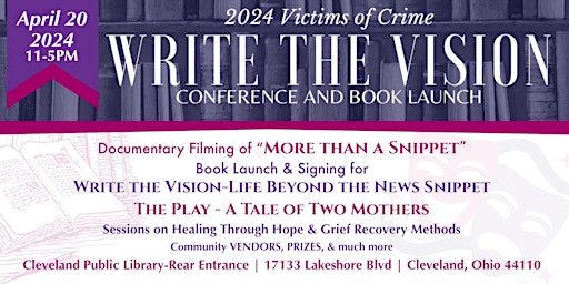 Immagine principale di Victims of Crime - Write the Vision Conference & Book Launch 