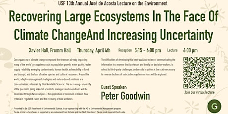 2024 USF José de Acosta Lecture on the Environment (Hybrid Event)